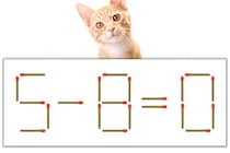 【マッチ棒パズル】正しい式にしよう！「5-8=0」【毎日脳トレ】