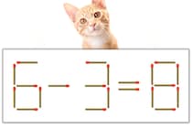【マッチ棒パズル】正しい式にしよう！「6-3=8」【毎日脳トレ】