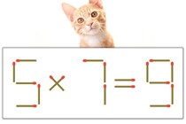【マッチ棒パズル】正しい式にしよう！「5×7=9」【毎日脳トレ】
