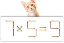 【マッチ棒パズル】正しい式にしよう！「7×5=9」【毎日脳トレ】