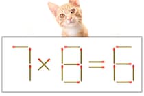 【マッチ棒パズル】正しい式にしよう！「7×8=6」【毎日脳トレ】