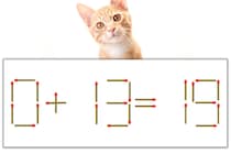 【マッチ棒パズル】正しい式にしよう！「0+13=19」【毎日脳トレ】
