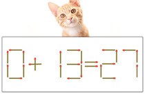 【マッチ棒パズル】正しい式にしよう！「0+13=27」【毎日脳トレ】