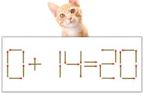 【マッチ棒パズル】正しい式にしよう！「0+14=20」【毎日脳トレ】