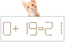 【マッチ棒パズル】正しい式にしよう！「0+19=21」【毎日脳トレ】
