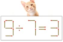 【マッチ棒パズル】正しい式にしよう！「9÷7=3」【毎日脳トレ】