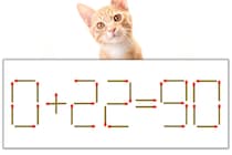 【マッチ棒パズル】正しい式にしよう！「0+22=90」【毎日脳トレ】