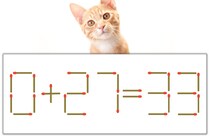 【マッチ棒パズル】正しい式にしよう！「0+27=33」【毎日脳トレ】