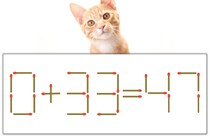 【マッチ棒パズル】正しい式にしよう！「0+33=47」【毎日脳トレ】