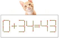 【マッチ棒パズル】正しい式にしよう！「0+34=43」【毎日脳トレ】