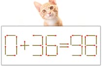 【マッチ棒パズル】正しい式にしよう！「0+36=98」【毎日脳トレ】