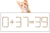 【マッチ棒パズル】正しい式にしよう！「0+37=39」【毎日脳トレ】