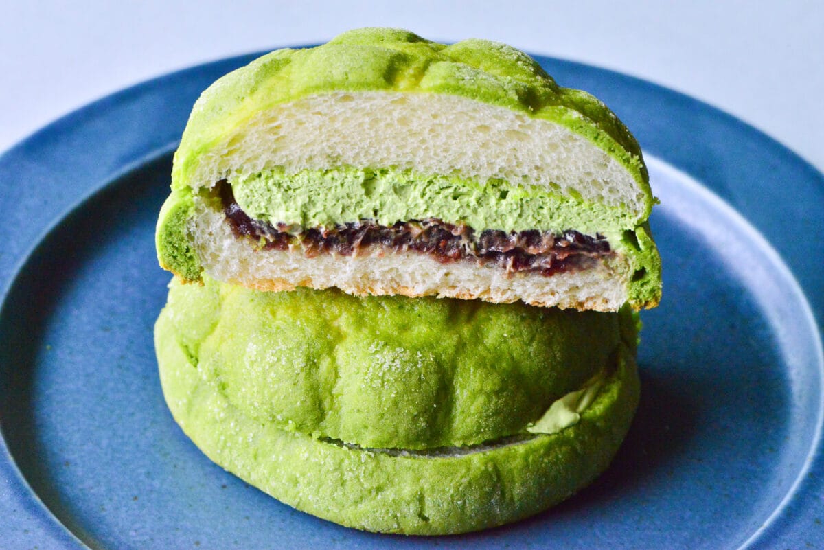 森半 お抹茶&あんこメロンパン