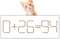 【マッチ棒パズル】正しい式にしよう！「0+26=94」【毎日脳トレ】