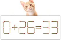 【マッチ棒パズル】正しい式にしよう！「0+26=33」【毎日脳トレ】