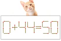 【マッチ棒パズル】正しい式にしよう！「0+44=50」【毎日脳トレ】