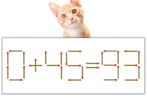 【マッチ棒パズル】正しい式にしよう！「0+45=93」【毎日脳トレ】
