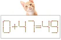 【マッチ棒パズル】正しい式にしよう！「0+47=49」【毎日脳トレ】