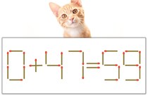 【マッチ棒パズル】正しい式にしよう！「0+47=59」【毎日脳トレ】