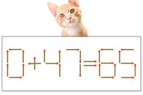 【マッチ棒パズル】正しい式にしよう！「0+47=65」【毎日脳トレ】