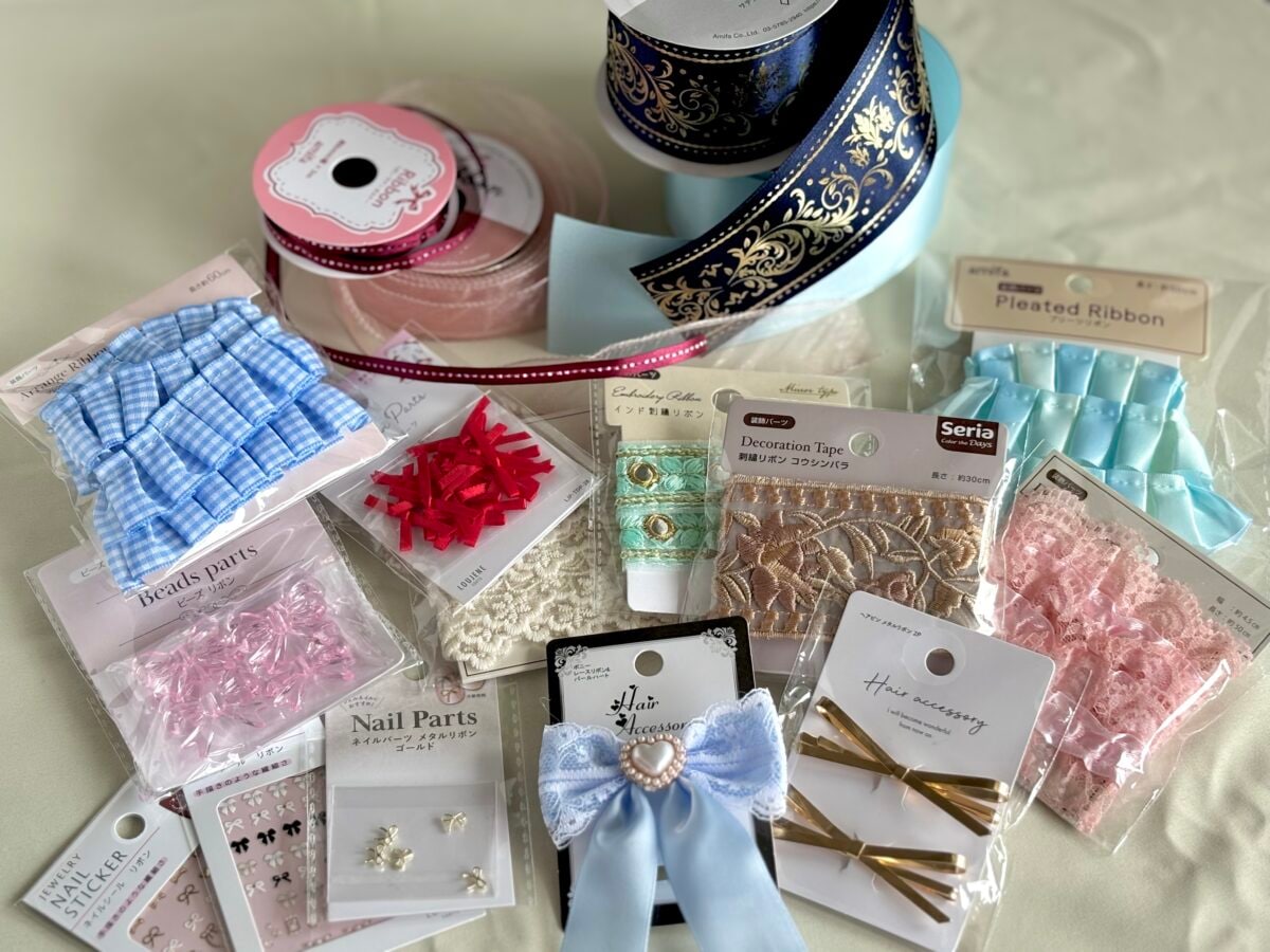 【セリア】おすすめリボン一覧！刺繍やレース、ネイルパーツなど種類も紹介