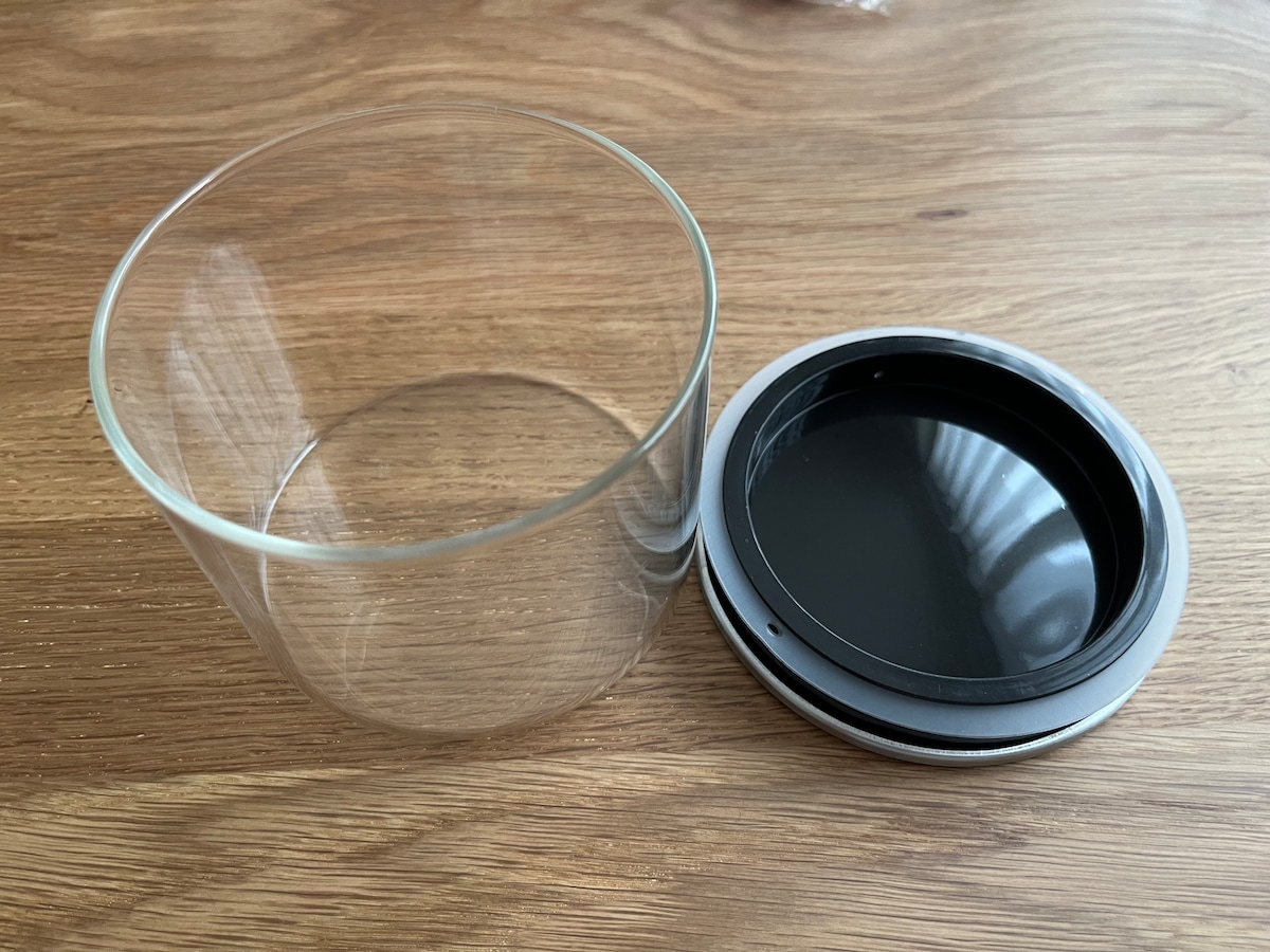 調味料やお茶の保存に！「ガラスキャニスター（ステンレス蓋付）」