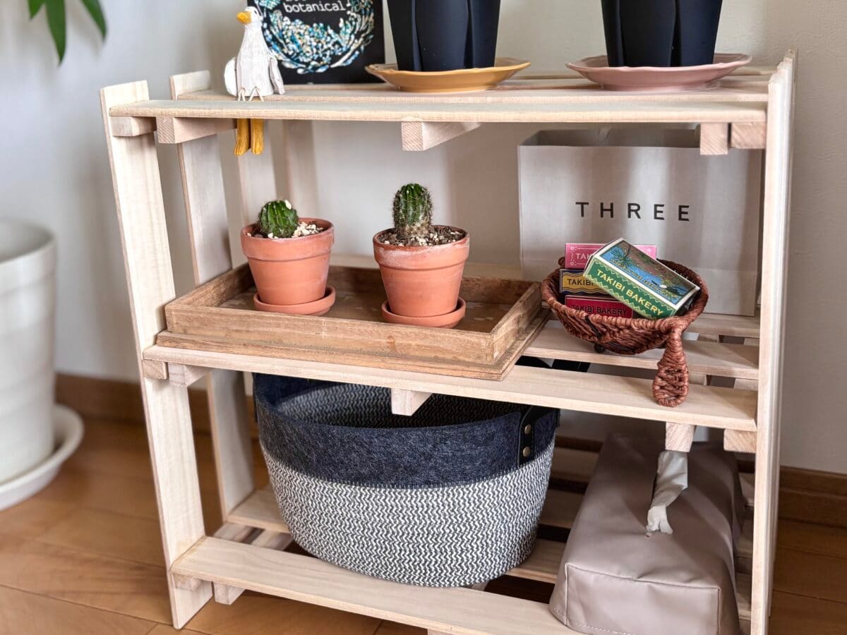 【ダイソー】すのこで棚diyしてみた!サイズや作り方も紹介