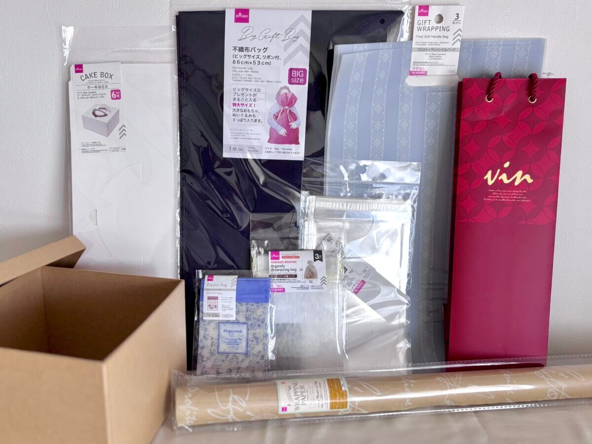 ダイソーのラッピング用品が超優秀！大きめサイズも可愛い巾着もぜ～んぶお任せ♡