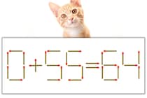 【マッチ棒パズル】正しい式にしよう！「0+55=64」【毎日脳トレ】