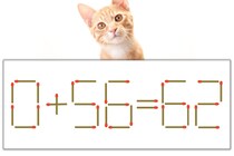 【マッチ棒パズル】正しい式にしよう！「0+56=62」【毎日脳トレ】