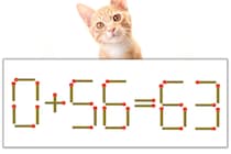 【マッチ棒パズル】正しい式にしよう！「0+56=63」【毎日脳トレ】