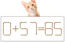 【マッチ棒パズル】正しい式にしよう！「0+57=85」【毎日脳トレ】