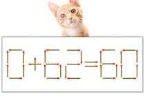 【マッチ棒パズル】正しい式にしよう！「0+62=60」【毎日脳トレ】