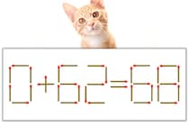 【マッチ棒パズル】正しい式にしよう！「0+62=68」【毎日脳トレ】