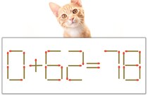 【マッチ棒パズル】正しい式にしよう！「0+62=78」【毎日脳トレ】
