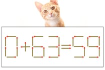 【マッチ棒パズル】正しい式にしよう！「0+63=59」【毎日脳トレ】
