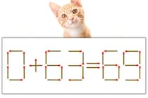 【マッチ棒パズル】正しい式にしよう！「0+63=69」【毎日脳トレ】