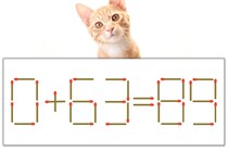 【マッチ棒パズル】正しい式にしよう！「0+63=89」【毎日脳トレ】