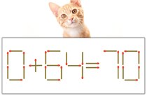 【マッチ棒パズル】正しい式にしよう！「0+64=70」【毎日脳トレ】
