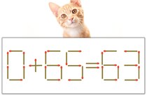 【マッチ棒パズル】正しい式にしよう！「0+65=63」【毎日脳トレ】