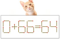 【マッチ棒パズル】正しい式にしよう！「0+66=64」【毎日脳トレ】
