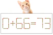 【マッチ棒パズル】正しい式にしよう！「0+66=73」【毎日脳トレ】
