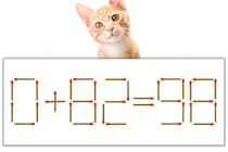 【マッチ棒パズル】正しい式にしよう！「0+82=98」【毎日脳トレ】