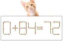 【マッチ棒パズル】正しい式にしよう！「0+84=72」【毎日脳トレ】