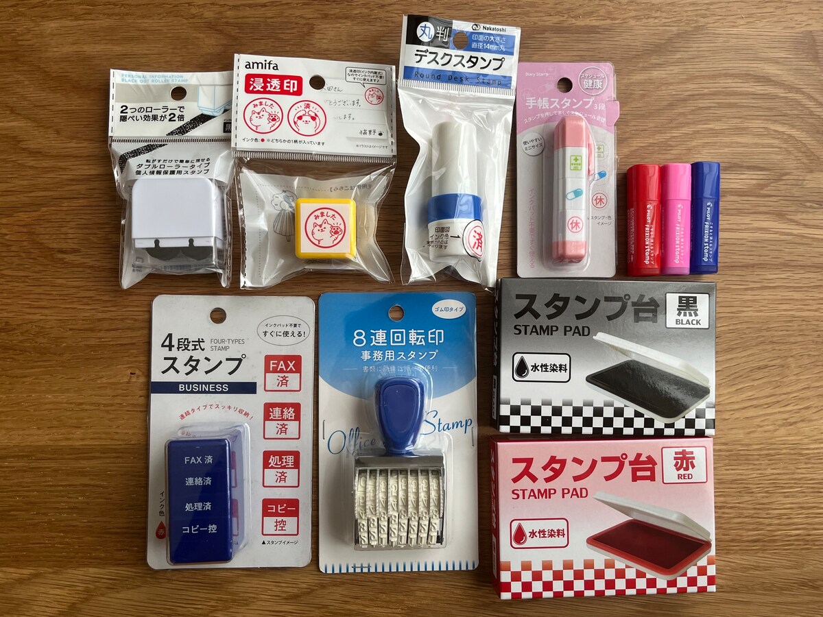 100均【キャンドゥ】スタンプを買ってみた！事務用やかわいいキャラクターものも紹介