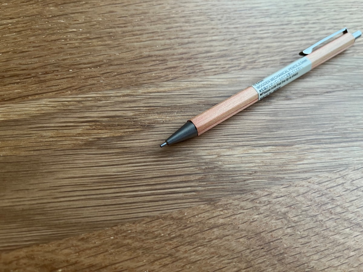 木軸六角シャープペン0.5mm・ナチュラル