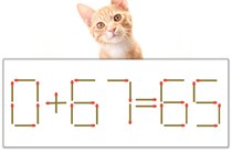 【マッチ棒パズル】正しい式にしよう！「0+67=65」【毎日脳トレ】