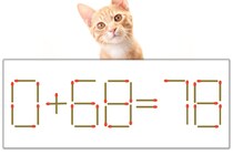 【マッチ棒パズル】正しい式にしよう！「0+68=78」【毎日脳トレ】