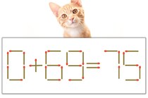 【マッチ棒パズル】正しい式にしよう！「0+69=75」【毎日脳トレ】