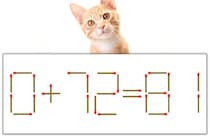 【マッチ棒パズル】正しい式にしよう！「0+72=81」【毎日脳トレ】